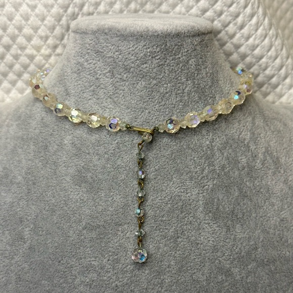 FINAL PRICE DROP Vintage Faceted Crystal Choker & Earrings - Picture 4 of 5